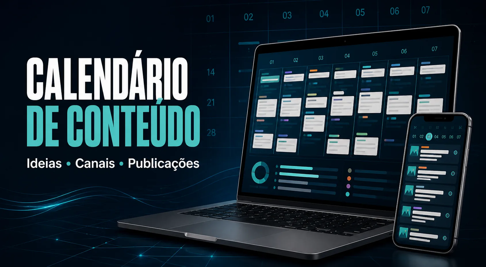 Capa de Calendário de Conteúdo para Negócios
